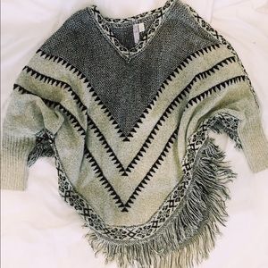 Boho fringe poncho